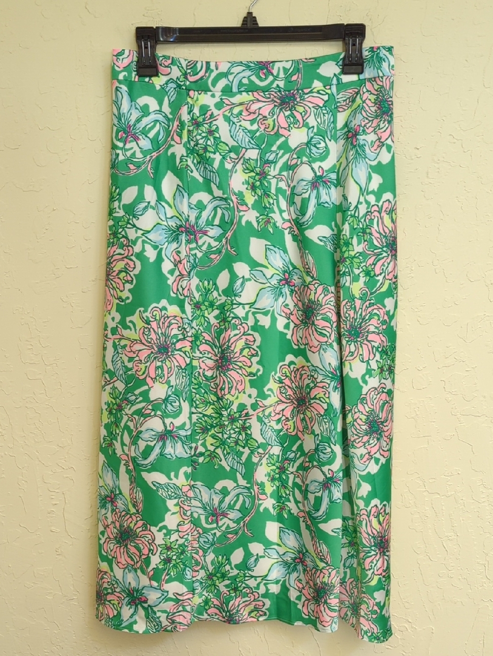Lilly Pulitzer Rennox Green & Pink Floral Midi Skirt Size 6 - Picture 5 of 12